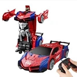 Spider Theme Transforming Red and Blue Remote Control Car NWT